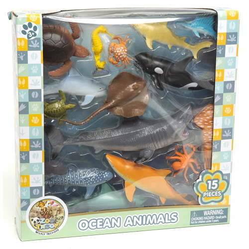 Zoo Troop Multipack Ocean Animals - 15 Pieces – Sea Creature Play Set for Kids (Ages 3+)