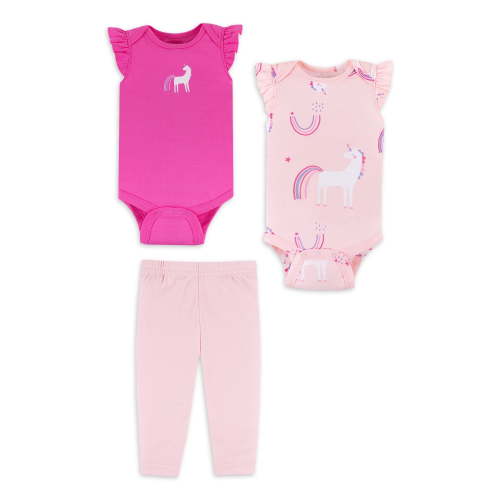 Little Star 100% Organic Cotton 3-Piece Baby Girl Outfit Set