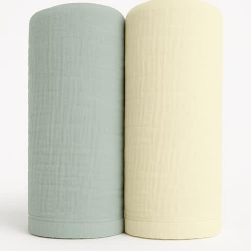 Soft 100% Cotton Swaddles for Newborns, 2- Pack - Large, Breathable Baby Blanket - Versatile, Durable Muslin Swaddle Blankets - Perfect Newborn Essentials
