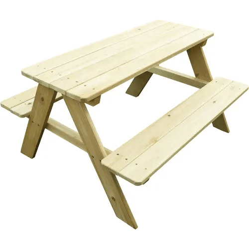 Merry Garden Kids Wooden Picnic Bench Outdoor Patio Dining Table, 37 x 10.8 x 4.9, Brown