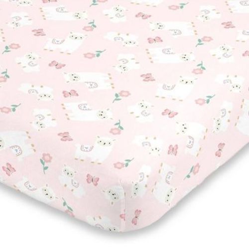 Little Love By NoJo Sweet Llama & Butterflies Super Soft Fitted Crib Sheet: Polyester Material, 160 Thread Count