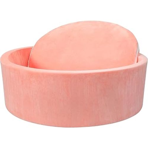 Foam Baby Ball Pit, 35.4"x 11.8" Ball Pits for Toddlers, Soft Round Kiddie Playpen Ball Pool for Kids with Soft Memory Sponge, Ideal Gift for Babies Indoor and Outdoor Game,Pink(Balls not Included)
