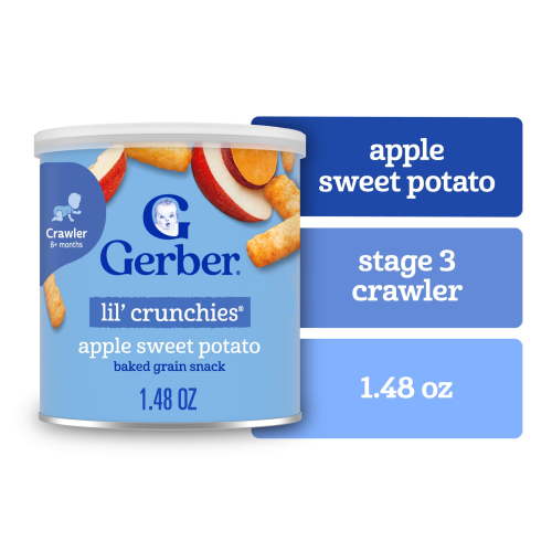Gerber Baby Snacks Lil Crunchies Apple Sweet Potato Puffs 1.48 oz Baked Corn Snacks
