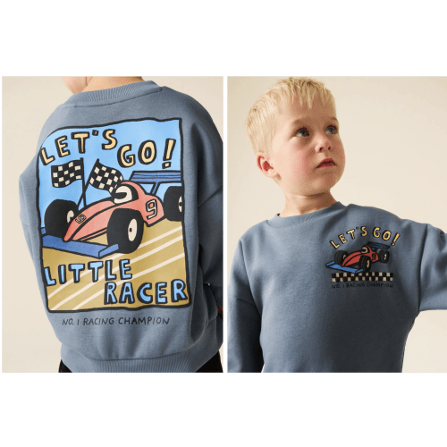 Buy Grey Back Printed Crew Neck Sweat Top (3mths-7yrs) from Next USA