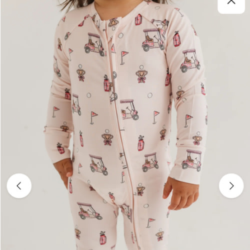 Pink Golf Zipper Romper – In My Jammers