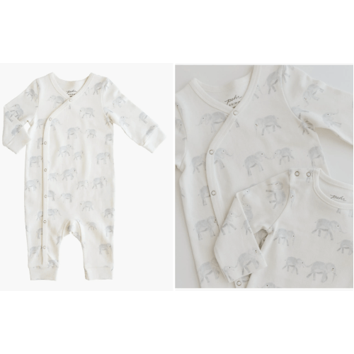 Elephant Print Cotton Romper