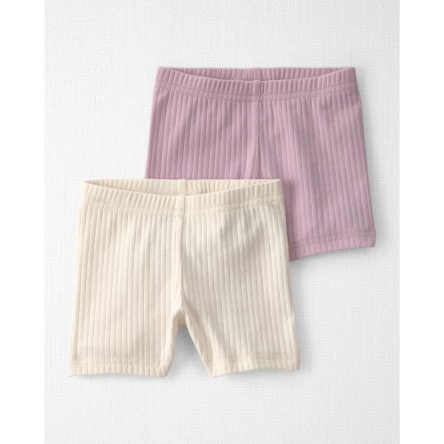 Baby Girl 2-Pack Organic Cotton Ribbed Pedal Shorts - Little Planet | Carter's