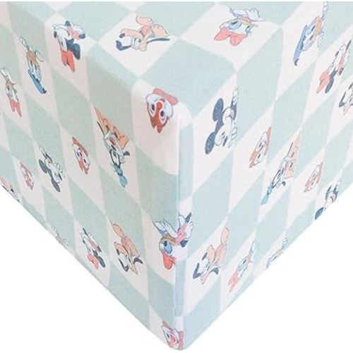 Premium Fitted Knit Crib Sheet/Toddler Sheet "Mickey Mouse & Friends" by Copper Pearl