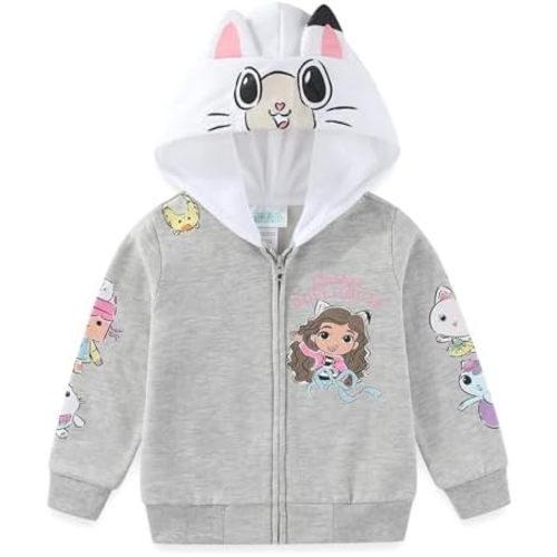 DREAMWORKS GABBY'S DOLLHOUSE Girls Fleece Zip Up Hoodie with Ears for Toddler and Big Kids
