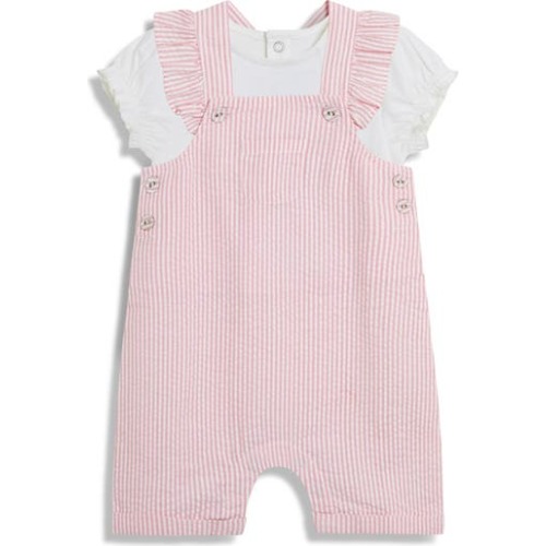 Cotton Shirt & Overalls Set, 3-6M