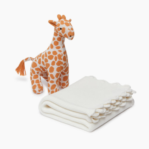 2-Piece Scalloped Blanket Set - Ivory