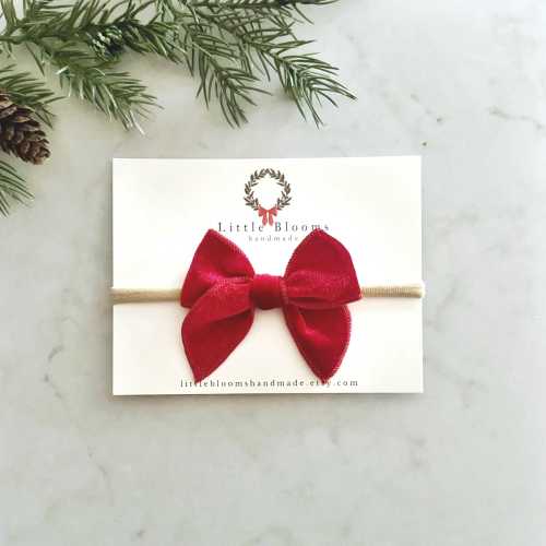 Mini Velvet Bow Headband