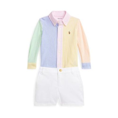 Baby Boys Cotton Fun Shirt & Chino Shorts Set