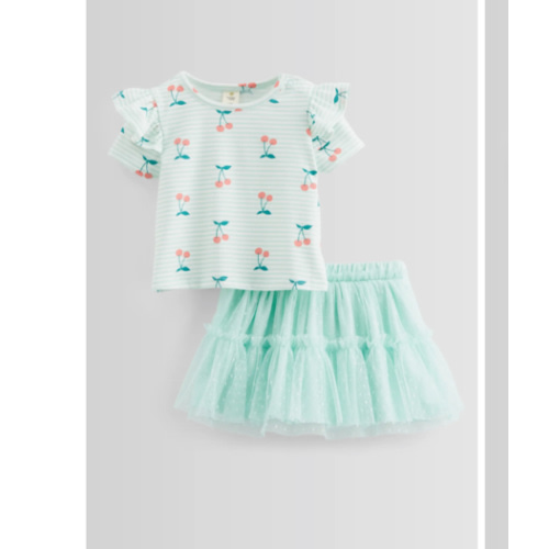 Tucker + Tate Ruffled Graphic T-Shirt & Tiered Tutu Skirt Set | Nordstromrack
