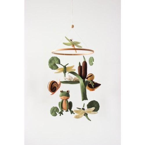 Pond baby mobile, mallard duck baby mobile, frog baby mobile, woodland baby mobile, lake nursery theme, forest nature mobile