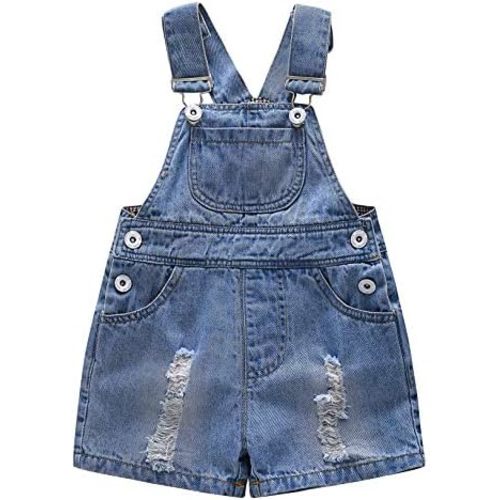 KIDSCOOL SPACE Baby Girl Boy Jean Overalls,Toddler Summer Denim Shortall