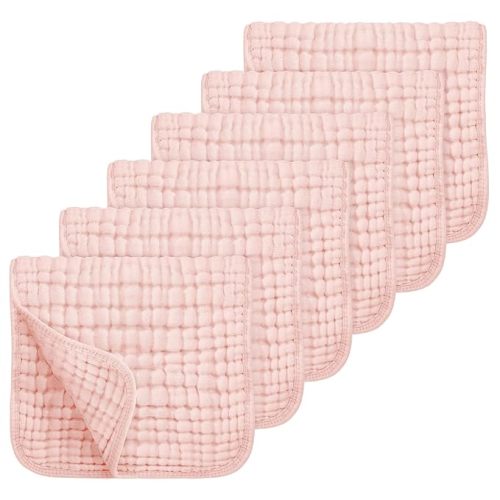 Looxii Muslin Burp Cloths 100% Cotton Muslin Cloths Large 20''x10'' Extra Soft and Absorbent 6 Pack Baby Burping Cloth for Boys and Girls(Multicolor)