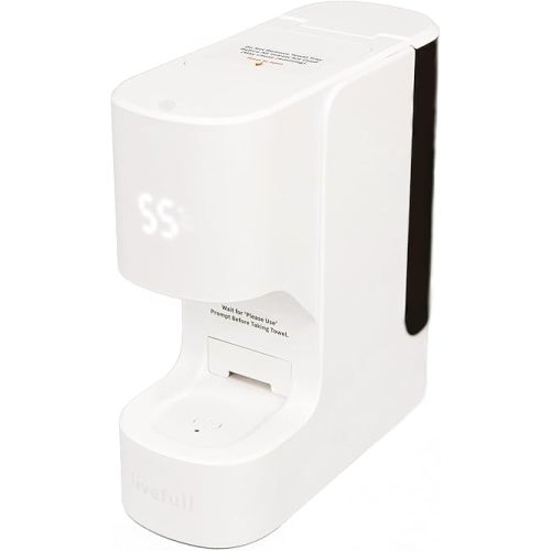 Hot Face Towel Heater Machine, Towel Warmer, 55°C Constant Temperature, 20 Compressed Towels, Smart Voice Alerts, Auto Heating & Dispensing, White, 60 Count