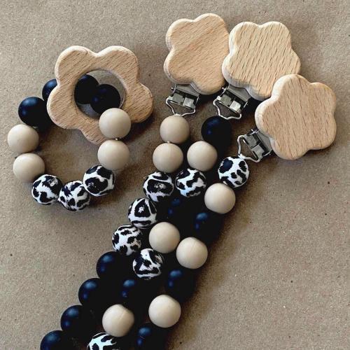 Leopard Print Pacifier Clip