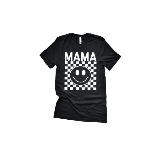 Mama Checkered Smiley Tee