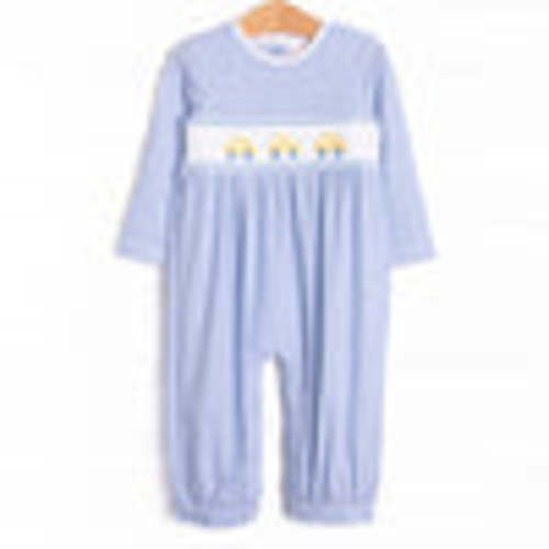 Bumper to Bumper Smocked Romper, Blue – Stitchy Fish
