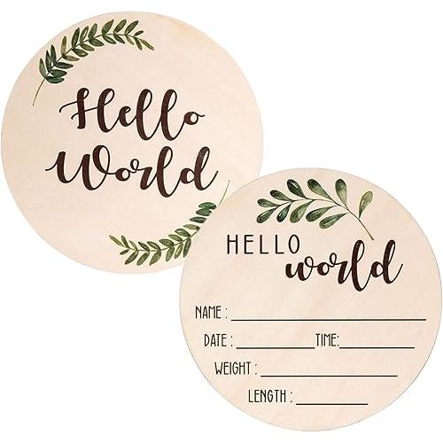 Double-Sided Hello World Sign for Birth Announcement