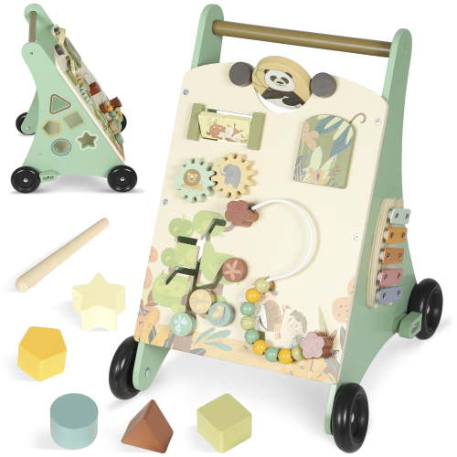 Qaba Wooden Baby Walker with Speed Control, Montessori Activity Centre - Walmart.ca