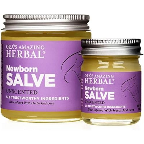 Ora's amazing Herbal, Newborn Salve, Diaper Rash Cream, Calendula Baby Balm, EWG Verified Baby Ointment, Acne Eczema, Butt Cream, Infant Massage, Natural Paraben Free, Good for Sensitive Skin 1 & 4 oz