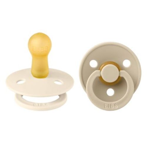 Bibs Colour Latex Pacifiers - 2pk - Size 2 (6-18m) - Ivory/Vanilla