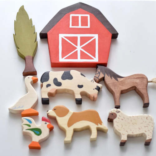 Wooden Farm Animals Set