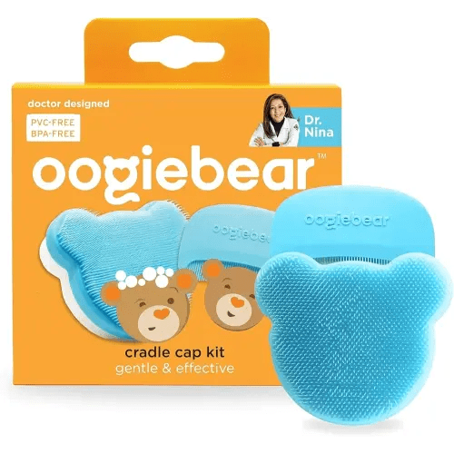 oogiebear Cradle Cap Brush Kit for Babies – Gentle and Safe Scalp Massage Care with Sponge, Brush, and Comb for Newborns and Babies
