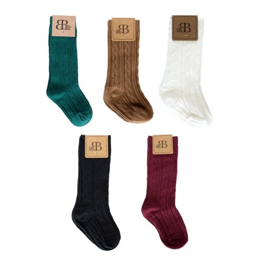 Pepper Knee-High Cable Knit Socks