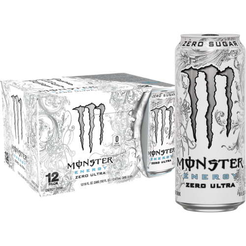 Monster Energy, Zero Ultra, Sugar Free Energy Drink, 12 Pack - 16 Fl Oz