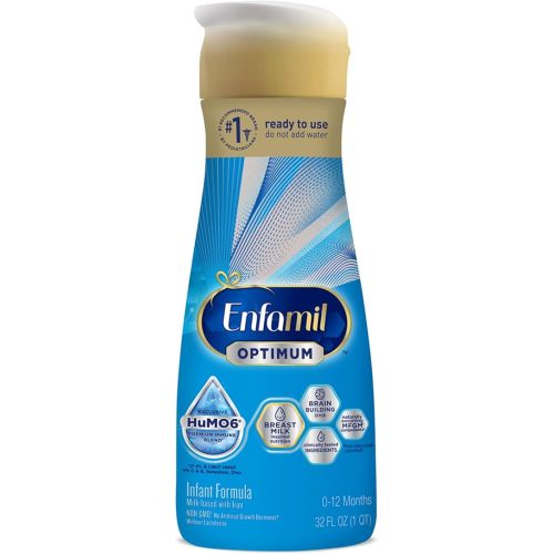 Enfamil Optimum Baby Formula, Our Closest Formula to Breast Milk, Brain-Building DHA, Immune-Supporting LnNT, Ready to Feed, Baby Milk, 32 Fl Oz