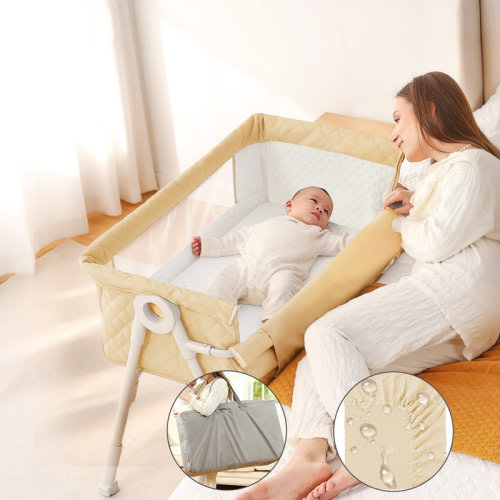 Latitude Run® Baby Bassinet, Bassinet Bedside Sleeper For Baby With Waterproof Sheets, 4 Adjustable Height Bedside Bassinets With Wheels, Carry Bag And Soft Mattress, Grey & Reviews | Wayfair