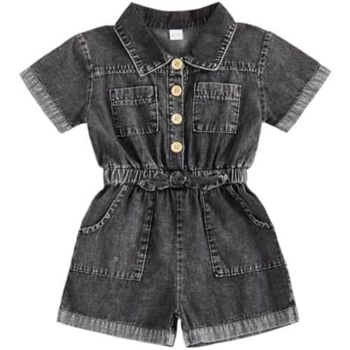 Ledy Champswiin Summer Toddler Girl Jumpsuit Shorts Little Girl Overalls Clothes Baby Jean Romper Jumpsuit One Piece Outfit