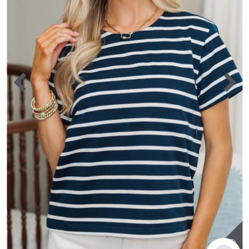NURSING COLLECTION: Lucky You Navy Striped Tee