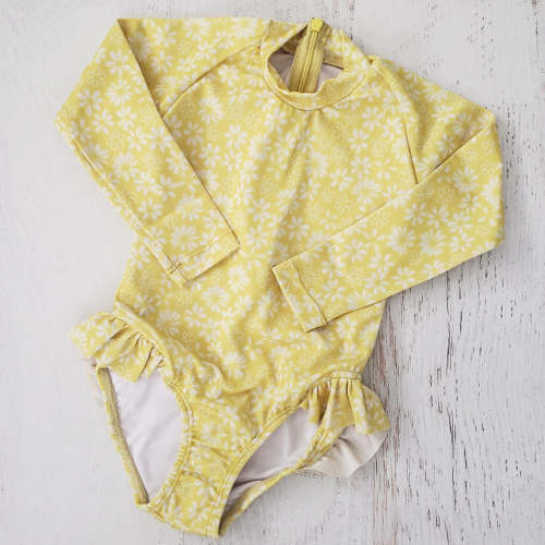 Zoe L/Slv Rashsuit - Yellow Daisy Days