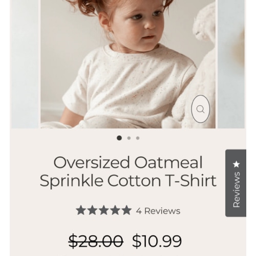 Oversized Oatmeal Sprinkle Cotton T-Shirt