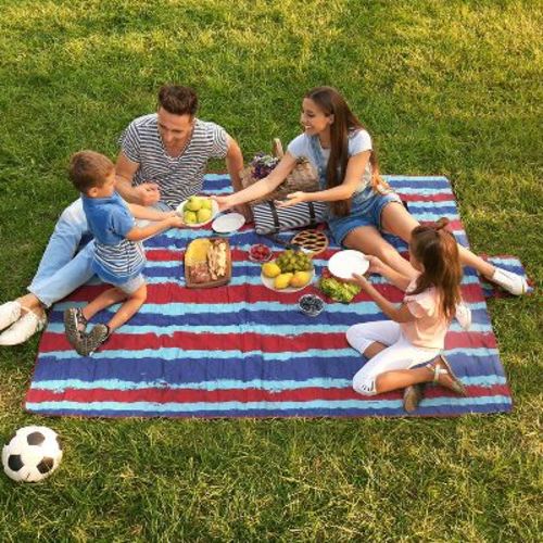 Tirrinia Extra Large Picnic Blanket, Waterproof Lightweight Portable Outdoor Mat for Family Camping, Park, Beach, ( US Unique Print, 70''X80'')