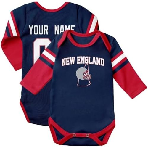 KREDE Baby Clothes Long Sleeves for Baby Boy and Girl Bodysuit Custom Name Number
