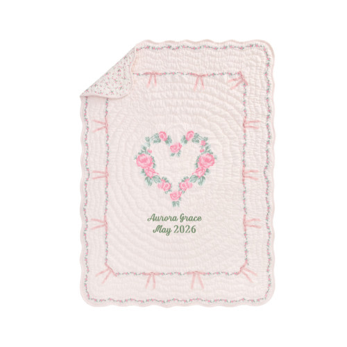 LoveShackFancy Floral Heart Baby Quilt | Pottery Barn Kids