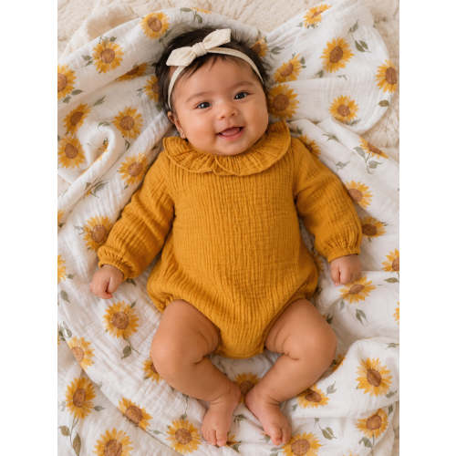 Ruffle Collar Bubble, Solid Sunflower