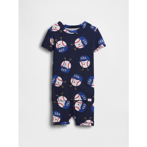 Baby & Toddler Organic Brushed Cotton Baseball PJ Shorts Set