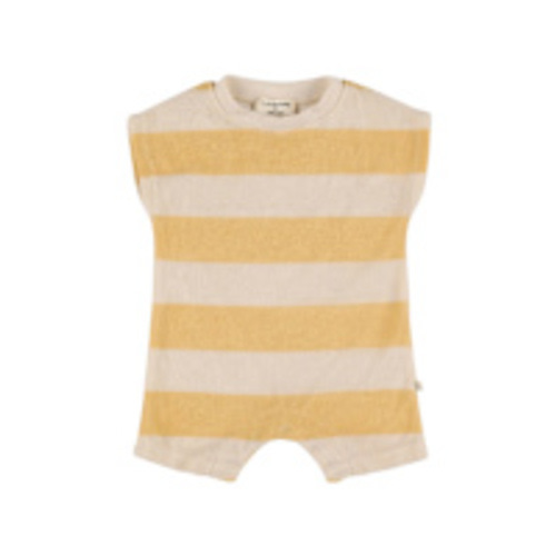 Striped cotton blend terry romper (3M Sizing)
