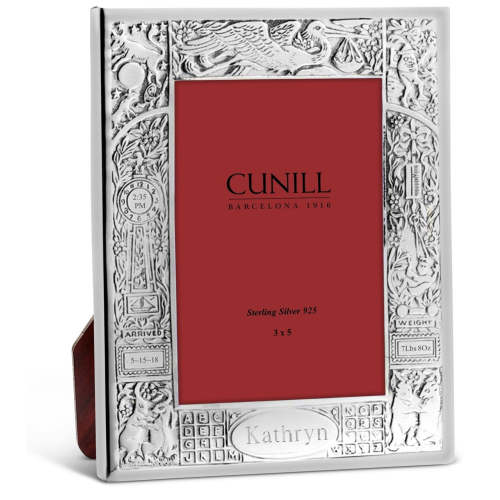 Cunill Stork Silver Plated 3x5 Birth Record Frame