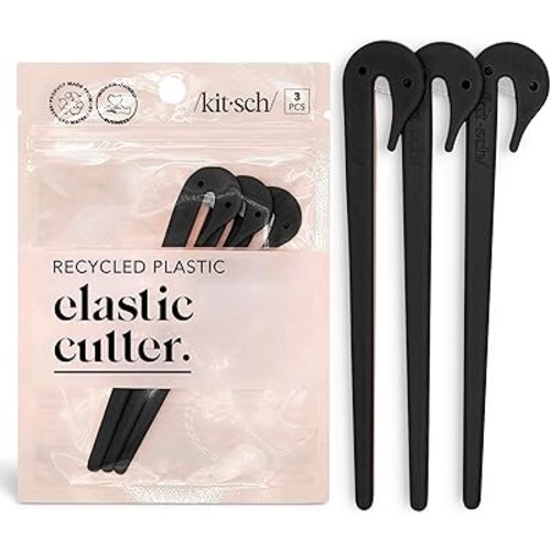 Kitsch Elastic Hair Tie Cutter Tool – Gentle, No Pull For Easy Elastic Bands For Hair Removal | Hair Rubber Bands Cutter | Ideal Gifts for Women – Black, 3pc Set