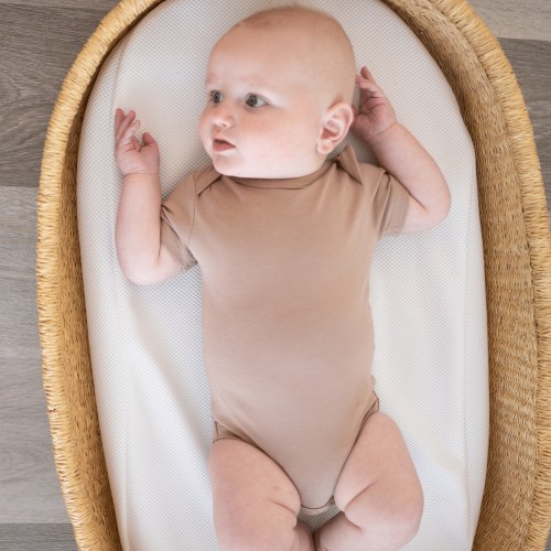Organic Cotton Short Sleeve Bodysuit – Mocha