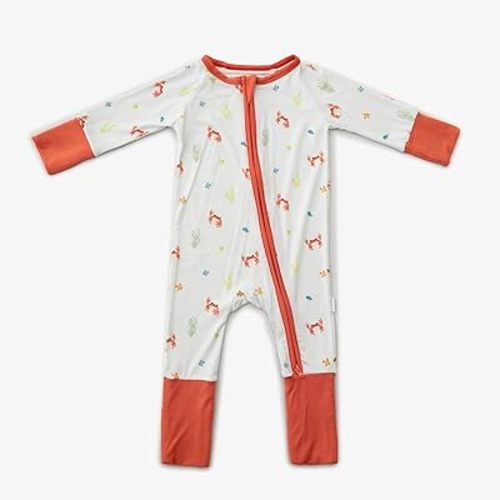 Bamboo Little Ultra-Soft Convertible Baby Romper - Gender Neutral Baby Clothes with 2-Way Zipper, Footless Onesie and Sleepwear, Unisex