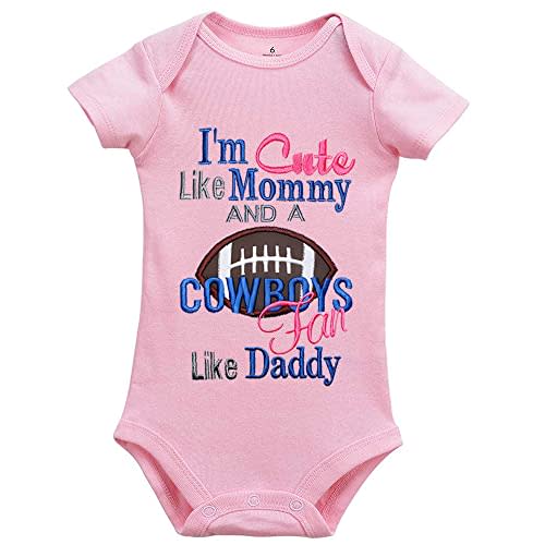 I'm Cute Like Mommy and A Cowboys Fan Like Daddy Unisex Baby Romper Jumpsuit
